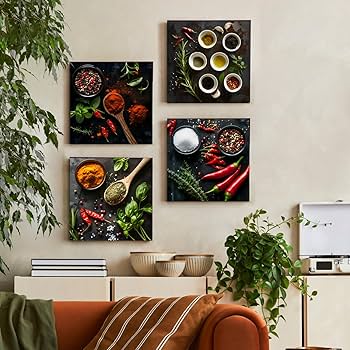 Amazon.com: WLHARTT Kitchen Wall Decor Colorful Spices